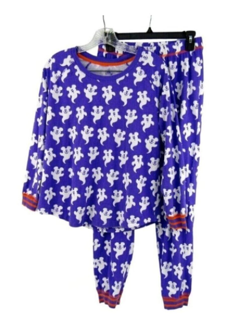 Disney Mickey Mouse Ghost Halloween Purple Orange Pajama Set Womens Size S